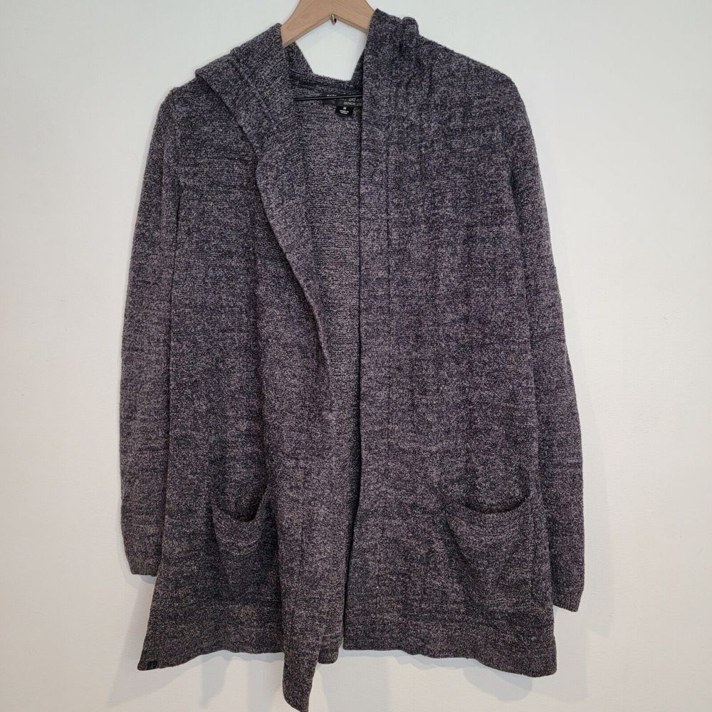 Barefoot Dreams Cozy Chic Cardigan Gray Hooded Sweater Size Medium
